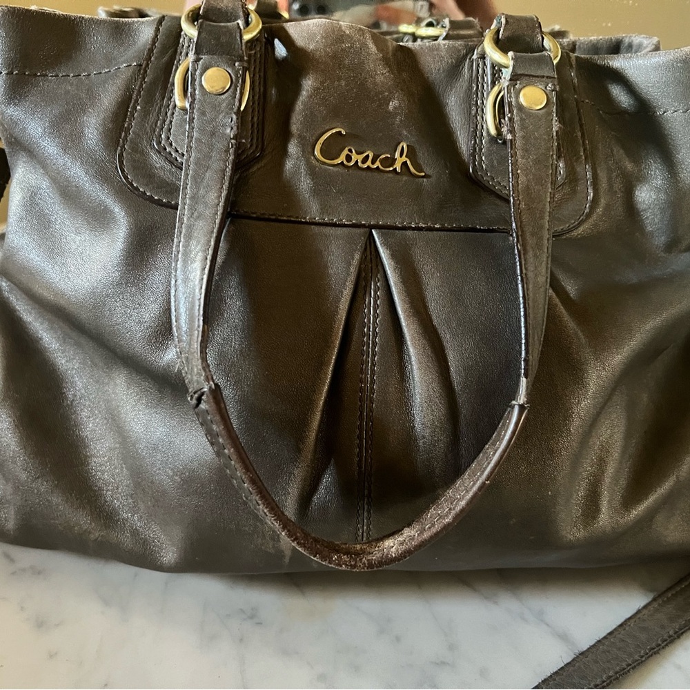 Coach Brown Leather Tote Bag